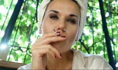 One sexy smoking after shower