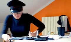 Police girl Gina play with cuffs!