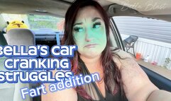 Gassy BBW Car Cranking Struggles: Car Won’t Start, Flirty Tease with a Farting Twist