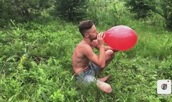 Jason b2p balloons in the meadow