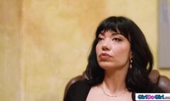 Babe seduces her busty lesbian milf boss