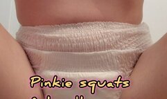 Pinkie squats and loudly pees in her pullup