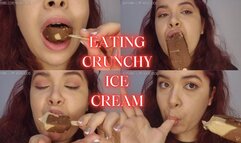Eating crunchy ice cream - chewing and slurping noises