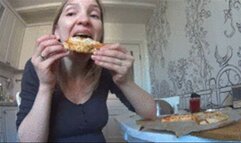 Super overeating pizza (huge belly) BB