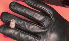 You are a human ashtray for Princess Diss smoking in leather gloves