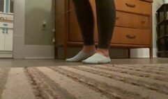 Dirty low cut socks and dirty bare feet