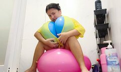 Sexy Freya Sensually Rides Your Big Pink Balloon With Huge Blue Water Balloon BOOBS
