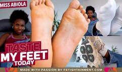 Today you will taste my feet! ( Foot Humiliation with Ebony Mistress Abiola ) - 4K UHD MP4