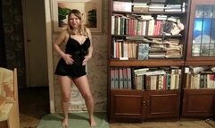 Two lesbians in living room playing with big tits