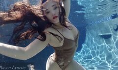 Underwater Pose Flow with Raven Lynette Wearing Skin Toned Bodysuit