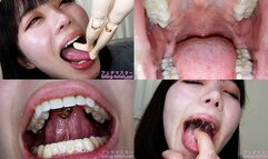 Hikage Hinata - Showing inside cute girl's mouth, chewing gummy candys, sucking fingers, licking and sucking human doll, and chewing dried sardines - MOV 1080p