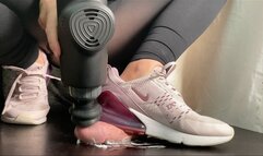 A humiliating Shoejob with 2 pair of Sneakers - Sneakerfetish and Shoejob in New Balance 530 and Nike Air 270 Sneakers - CBT and denied second cumshot - Humiliation - multiedit - HD quality