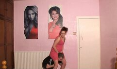 Sophie Shoulder Ride In A Pink Dress & Heels