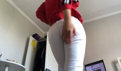 White jeans teasing!