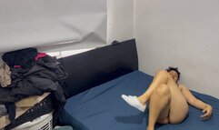 4K High school bitch wearing keds shoes get massive creampie