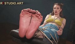 Brittany Strapped to the Bench Barefoot Part 1 – Intense Bastinado for Her Big Feet (FULL HD MP4)
