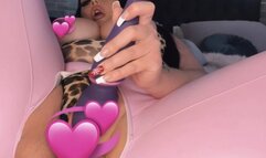 Multiple Orgasms in pink zipper crotch leggings