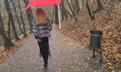 walking in fur coat dirty talk swimming