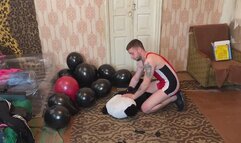 Jason hump to pop black balloons
