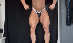 Black Thong Flex and Pose in Overexposed Lighting