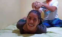 Lucia's feet hogtied and tickled