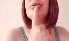 index finger and lip fetish oral tease