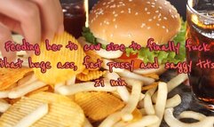 Feeding her to cow size to finally fuck that huge ass, fat pussy and saggy tits 21 min