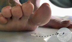 The Giantess Sheriff Punishes the Tiny guy with her feet