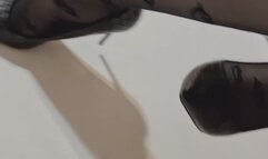 Laying on the bed in lingerie and playing with My feet