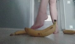 Nastya crush and trample banana foot and food fetish