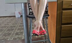 Milah Arches Sexiest Crossed Legs Fetish Clips on Red Fetish heels