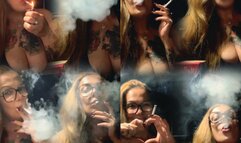 Chain of two red Marlboros - Taking care of my lungs, skin and hair, with lots of nicotine before bed - No makeup, no production