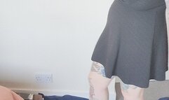 Giantess Jayne crushes 5 plastic cars in chunky heels toy car crush low full body view