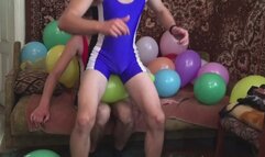 Jason pop ballloons with Eugene