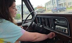 Gorgeous and sexy Shay driving and cranking stalled truck