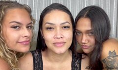 FACELICKING IN TRIO WITH LONG TONGUE (ONLY FACE LICKING) - TOP GIRLS KYARA, BLONDE AND GREEN EYES - NEW MR SEP 2024 - CLIP 1