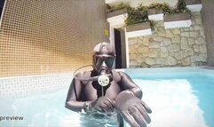 Gas Mask Scuba Girl - Diving Sex