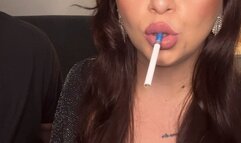 Smoking sensual french kiss