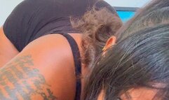 JOI IN DOGGY WITH THROAT FLEXING