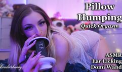 ASMR Ear Licking Moaning Pillow Humping and Vibrator Wand Orgasm