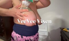 Huge tits wrapped in plastic and sucked