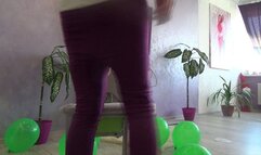 sitting and pop balloons