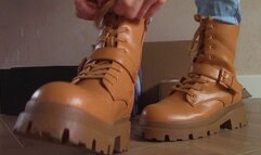 Brown Lace Up Boot Squeeze