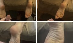 Lola’s cum covered wrinkled soles! Version 1(POV)