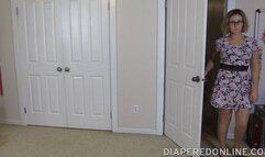 Red: Upskirt Diaper Tease