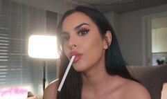 VS120, glossy red lips and ashing on my tongue! ~ Sweet Maria