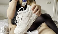Filled my Nike sneakers with lube - Cum inside them! - 4K