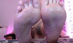 Edge Your Oiled Up Cock To My Shiny, Oily Feet