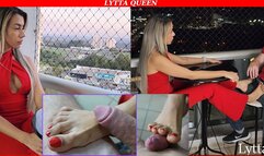Lytta cheats doing a Sexy Cafe Footjob On Tinder date - FOOTJOB - CBT - SOLEJOB - TOEJOB - SMELLY FEET - FOOT WORSHIP - SWEATY FEET - HIGH HEELS -