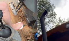 CHEESE TOES making the backhoe shoot exhaust!